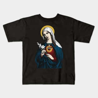 Virgin Mary with her Immaculate Heart Kids T-Shirt